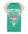 Balmain Flamingo-print Cotton T-shirt In Green