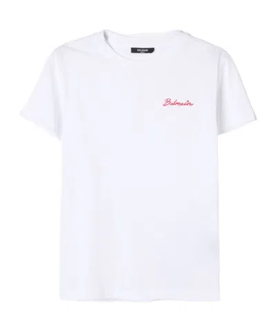 Balmain Open-necked Black Shirt In White