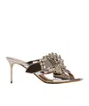 Balmain Uma Western Mules In Mirrored Leather In Multicolor