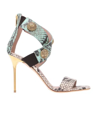 Balmain Open-toed High-heeled Sandals In Multicolor