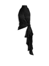 Balmain Open-back Silk Chiffon Top In Black