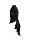 Balmain Open-back Silk Chiffon Top In Black