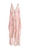 Balmain Open-shoulder Foulard-print Dress In Multi