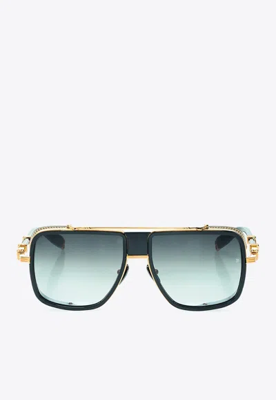 Balmain O.r Rectangular Sunglasses In Gray