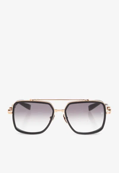 Balmain O.r Square-frame Sunglasses In Black