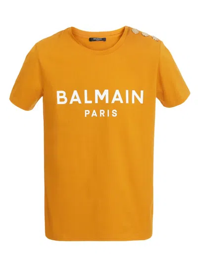 Balmain Logo-print Organic-cotton T-shirt In Multicolor