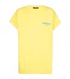 Balmain Printed Logo Cropped T-shirt In Yellow