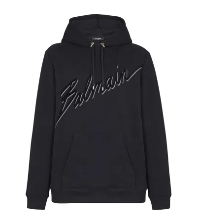 BALMAIN ORGANIC COTTON LOGO HOODIE