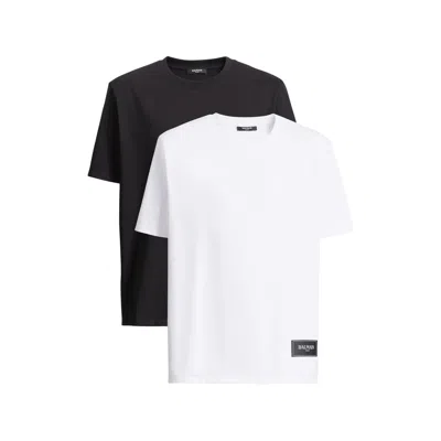 Balmain Organic Cotton Logo Patch T-shirt In White