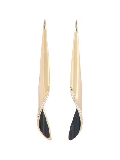 Balmain Organic-twist Earrings In Lacquered Brass In Gold