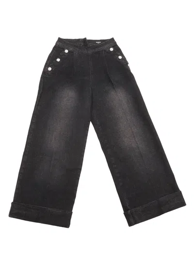 Balmain Kids'  Trousers In Black