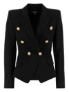 Balmain Double Breast Blazer Jacket With Logo Buttons Blazer And Suits Black In Black