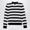 Balmain Striped Jersey Top Women In Black