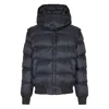 Balmain Short Nylon Jacquard Down Jacket With Black Monogram Men