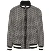 Balmain Black Monogram Reversible Bomber Jacket In Black/blue