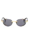 Balmain Oval-frame Tinted Sunglasses In Black