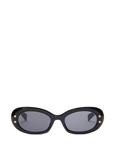 Balmain Oval-frame Sunglasses In Black