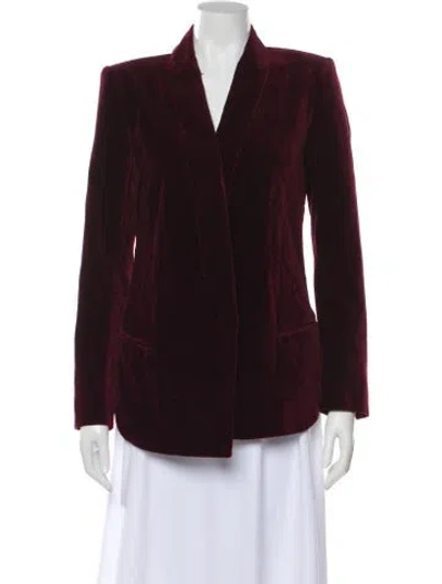 Pre-owned Balmain Overcoat In Burgundy