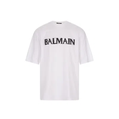 Balmain Oversize Cotton T-shirt Men In White