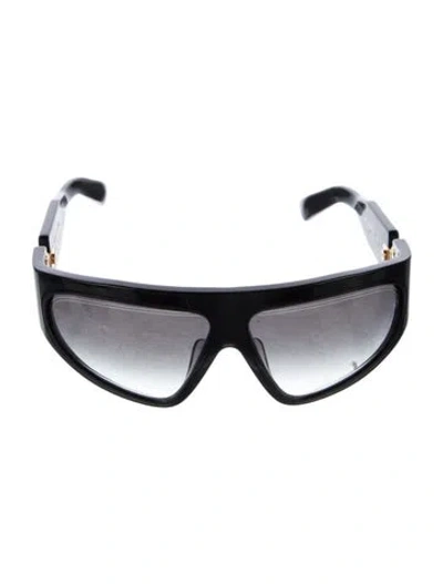 Pre-owned Balmain Oversize Gradient Sunglasses In Black