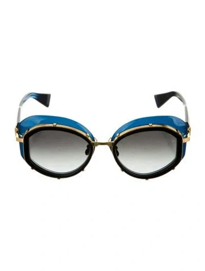 Pre-owned Balmain Oversize Gradient Sunglasses In Blue