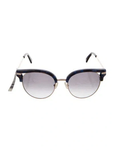 Pre-owned Balmain Oversize Gradient Sunglasses In Blue