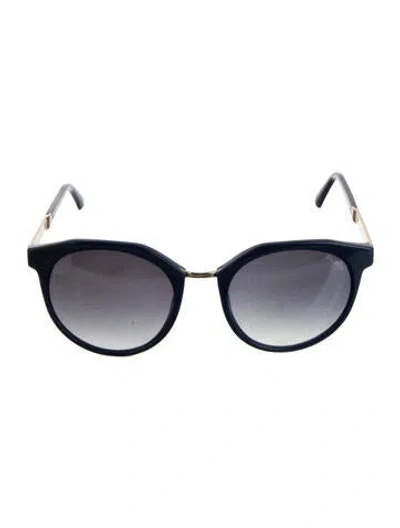 Pre-owned Balmain Oversize Gradient Sunglasses In Blue