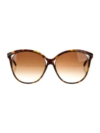 Pre-owned Balmain Oversize Gradient Sunglasses In Brown