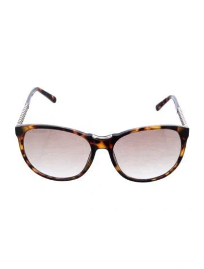 Pre-owned Balmain Oversize Gradient Sunglasses In Brown