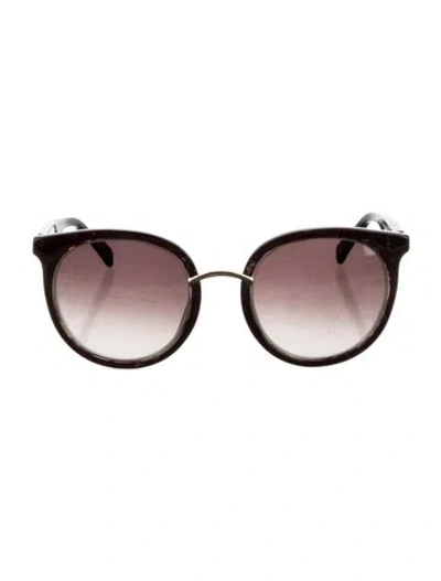 Pre-owned Balmain Oversize Gradient Sunglasses In Burgundy