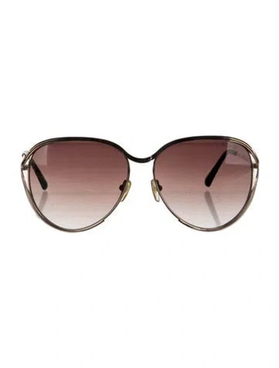 Pre-owned Balmain Oversize Gradient Sunglasses In Gold/metallic
