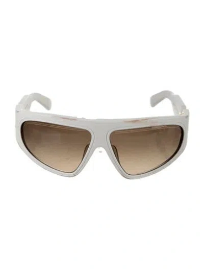 Pre-owned Balmain Oversize Gradient Sunglasses W/ Tags In White