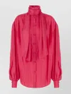 Balmain Fuchsia Silk Blend Oversize Blouse