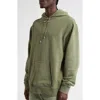 Balmain Oversize Vintage Emblem Cotton Hoodie In Green