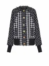Balmain Oversized Bomber Jacket In Mixed Tweed In Multi