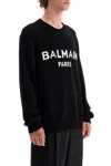 Balmain Logo Cotton Sweatshirt In Black