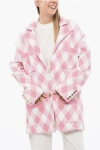 Balmain Oversized Coat With Gingham Pattern