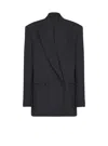 Balmain Grain-de-poudre Double-breasted Blazer In Black