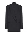 Balmain Grain-de-poudre Double-breasted Blazer In Black