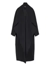 Balmain Wollmantel Mit Oversized-revers In Black