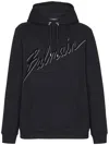 Balmain Oversized Long Sleeve Hoodie For Men In Black