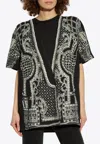 Balmain Oversized Printed T-shirt In Black