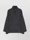 Balmain Oversized Ribbed Knit Pullover With Shawl Collar In Multi