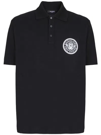 Balmain Oversized Ss Polo Shirt In Black