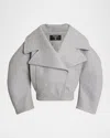 Balmain Oversized Wool Caban Featuring Pockets In Gray