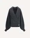 Balmain Oversized Wrap-effect Sweater In Gray