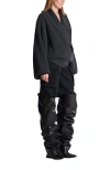 Balmain Oversized Wrap Knit Jumper In Gray