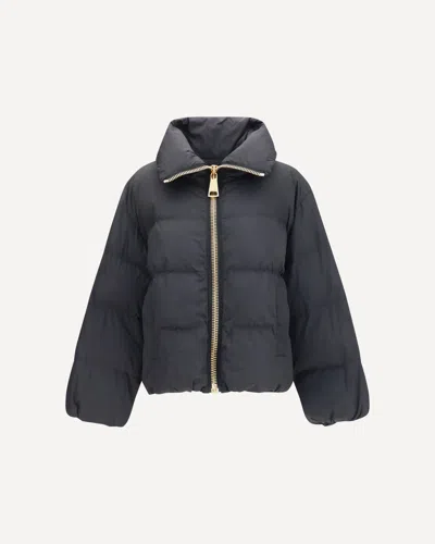 Balmain Padded High-neck Jacket In Blue