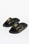 Balmain Padded Leather B-it Sandals With Zip Details In Black