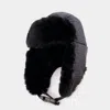 Balmain Padded Monogram Nylon Chapka Hat In Black